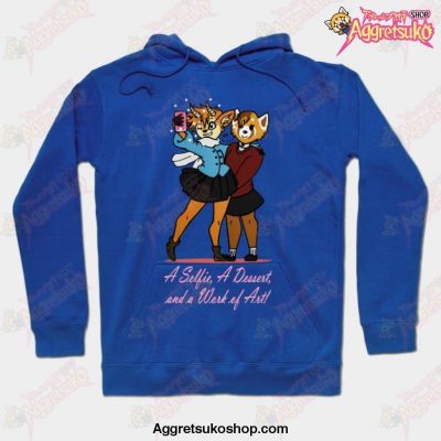 A Selfie A Dessert And Work Of Art Hoodie Blue / S