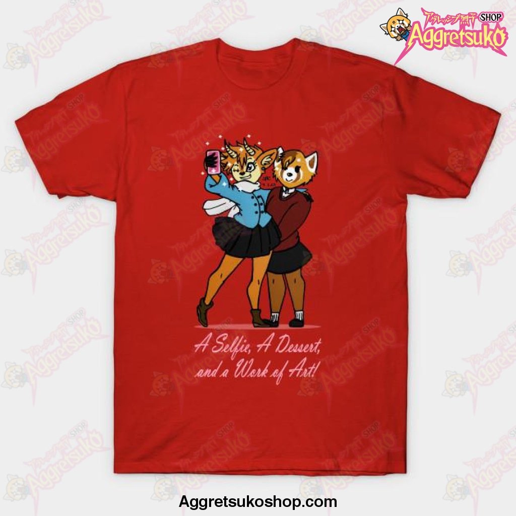 A Selfie A Dessert And Work Of Art T-Shirt Red / S