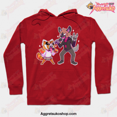 Aggretsuko - Retsuko And Haida Hoodie Red / S