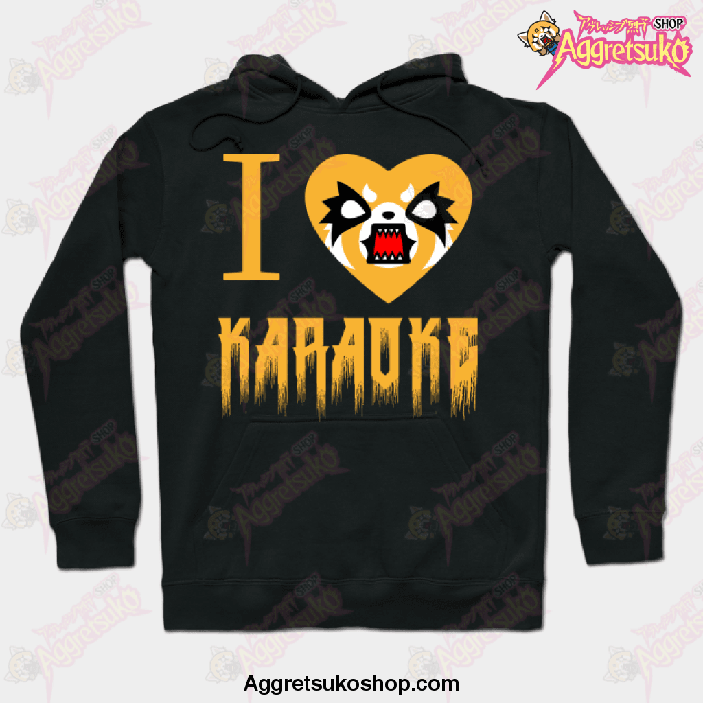 I Love Karaoke Hoodie Black / S