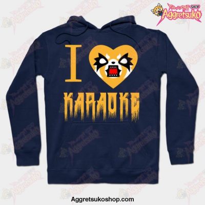 I Love Karaoke Hoodie Navy Blue / S
