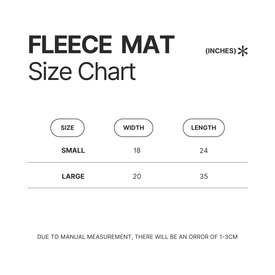 Fleece Mat Size Chart - Aggretsuko Shop