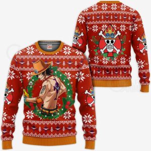Portgas Ace One Piece Anime Xmas Gift Ugly Christmas Sweater - Aggretsuko Shop